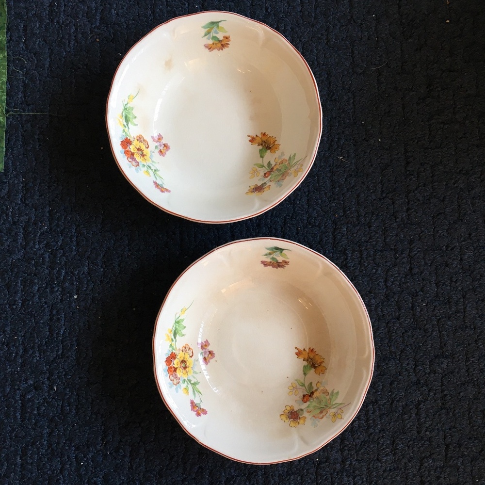 Vintage Dinner Bowls, Plate, and Salt and Pepper Shakers